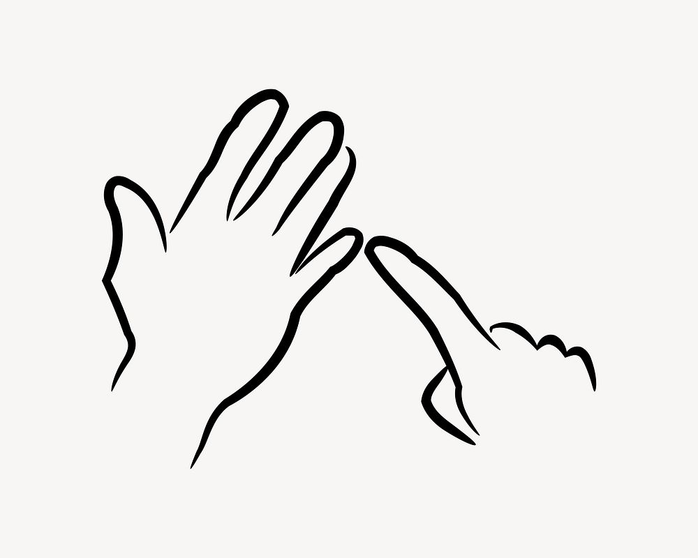 Hand gesture clipart, sign language | Free Vector - rawpixel