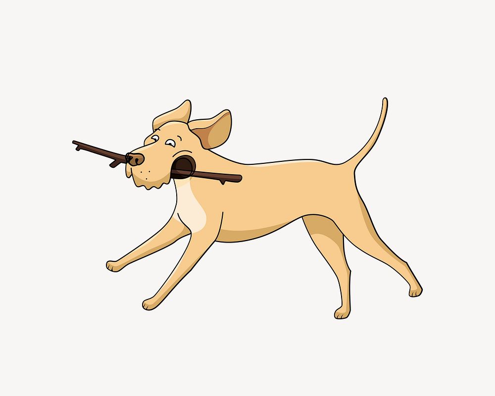 Dog stick clipart, illustration vector. Free public domain CC0 image.