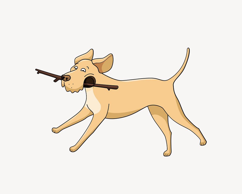 Dog stick clipart, illustration psd. Free public domain CC0 image.