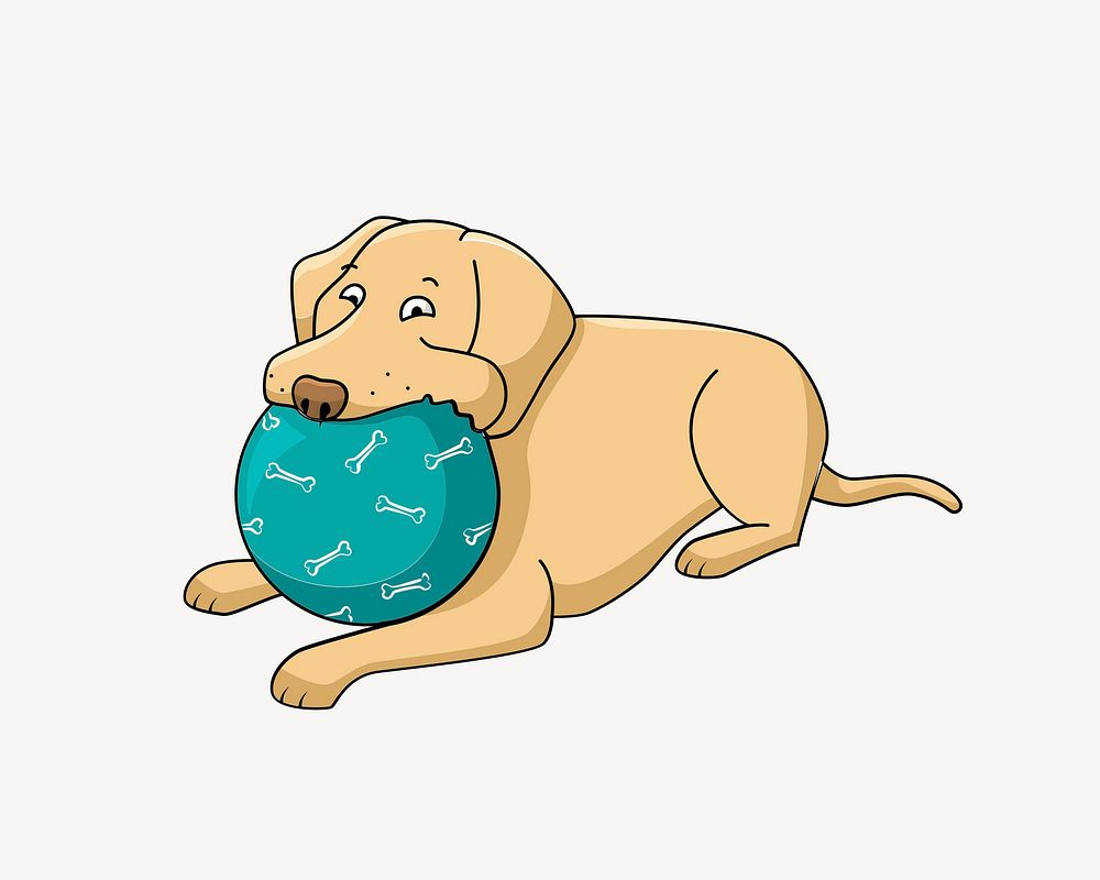 Dog ball clipart, illustration vector. Free public domain CC0 image.
