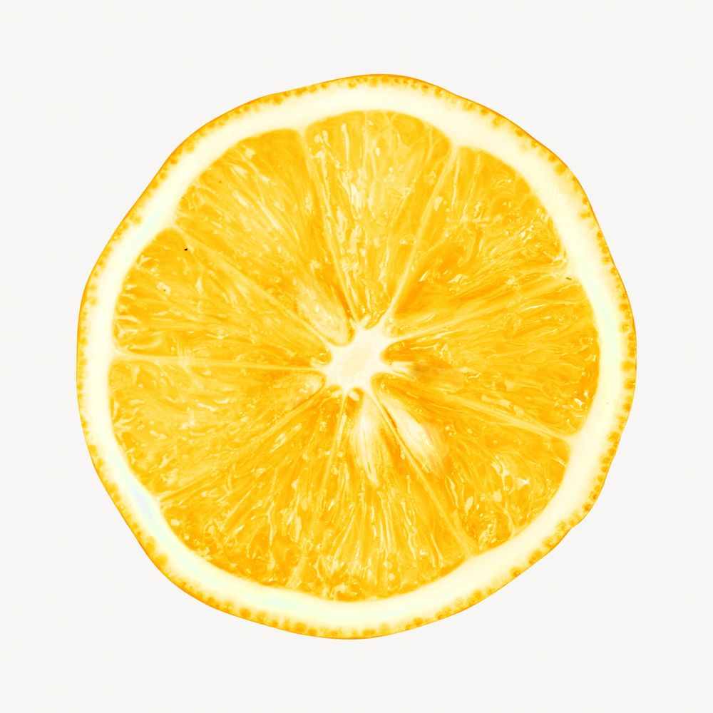 Fresh cut lemons image on white