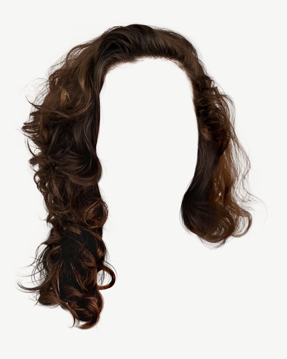 Curly brown hair woman psd