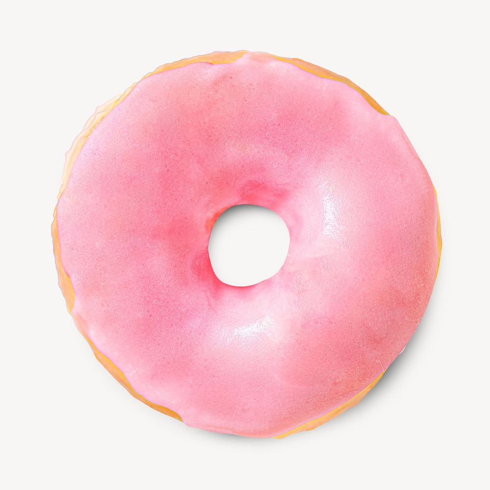 Pink donut image on white