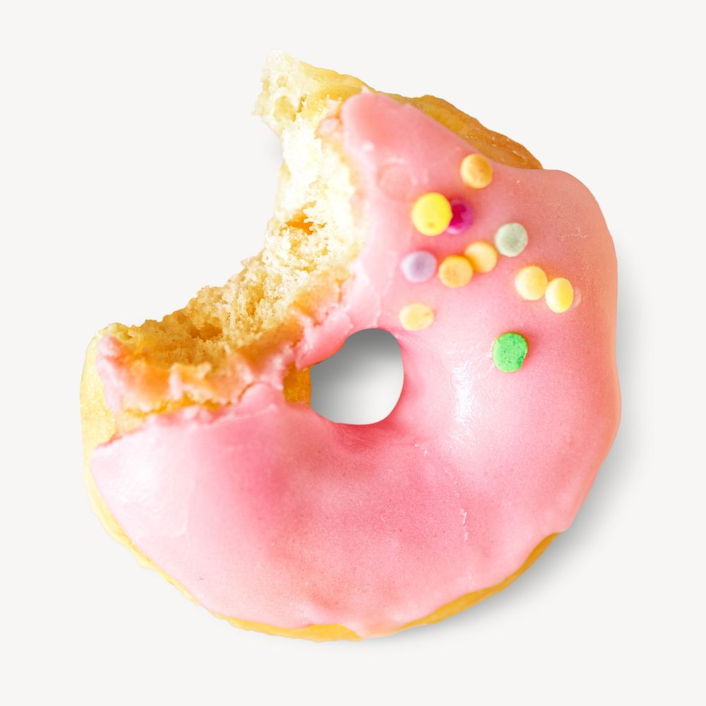 Pink donut image on white