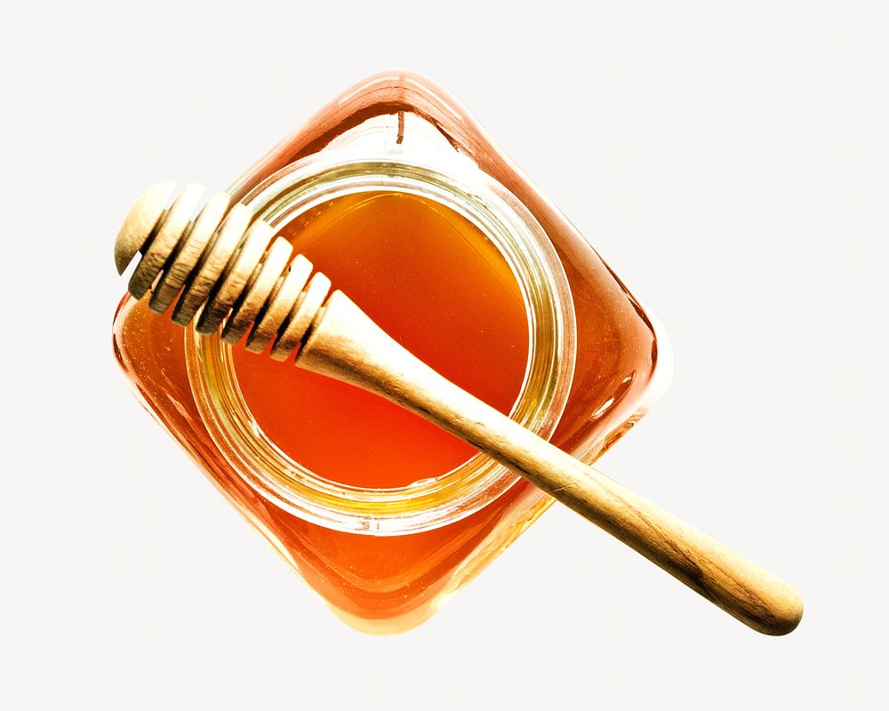 Honey jar, isolated design on white