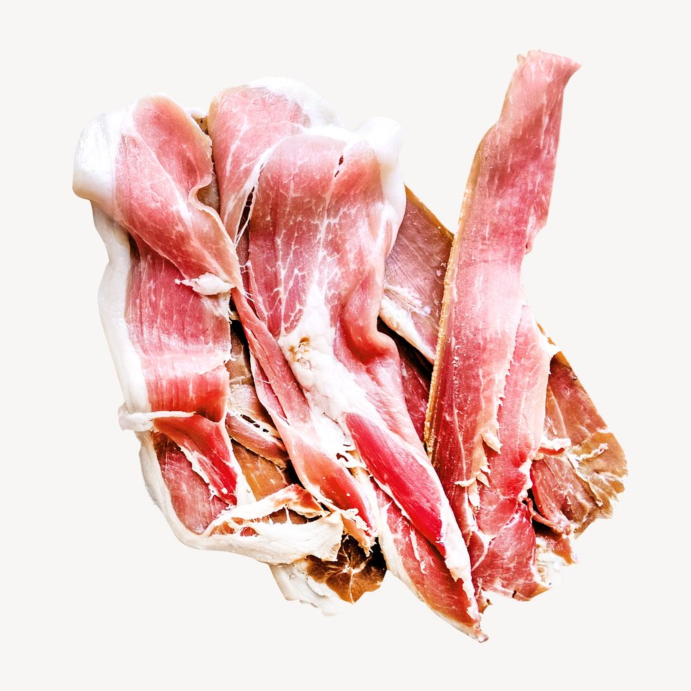 Prosciutto ham, isolated design