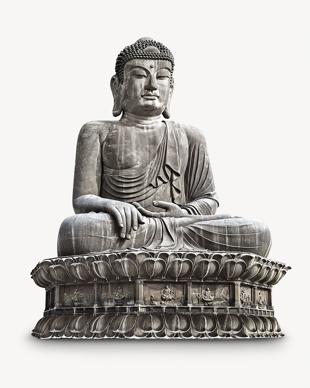 Buddha statue, isolated object on white