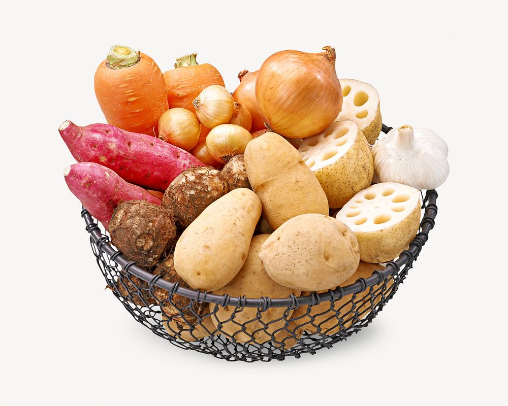 Fresh vegetables basket  Isolated image