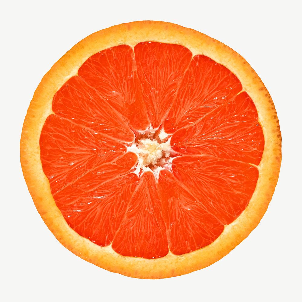 Juicy grapefruit slice collage element psd