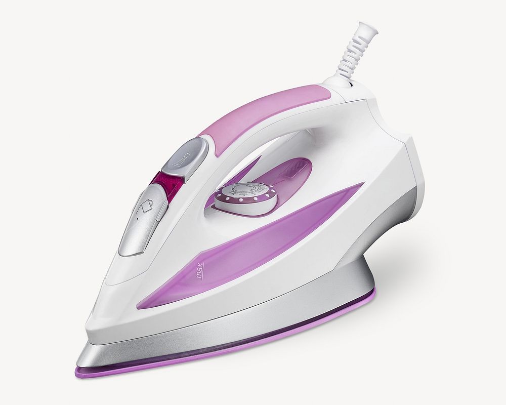 Steam iron, isolated object on white