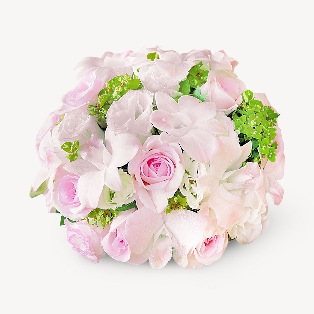 Pink rose bouquet  isolated image on white