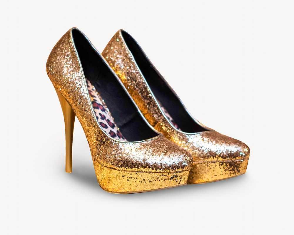 Glitter high heels, isolated image