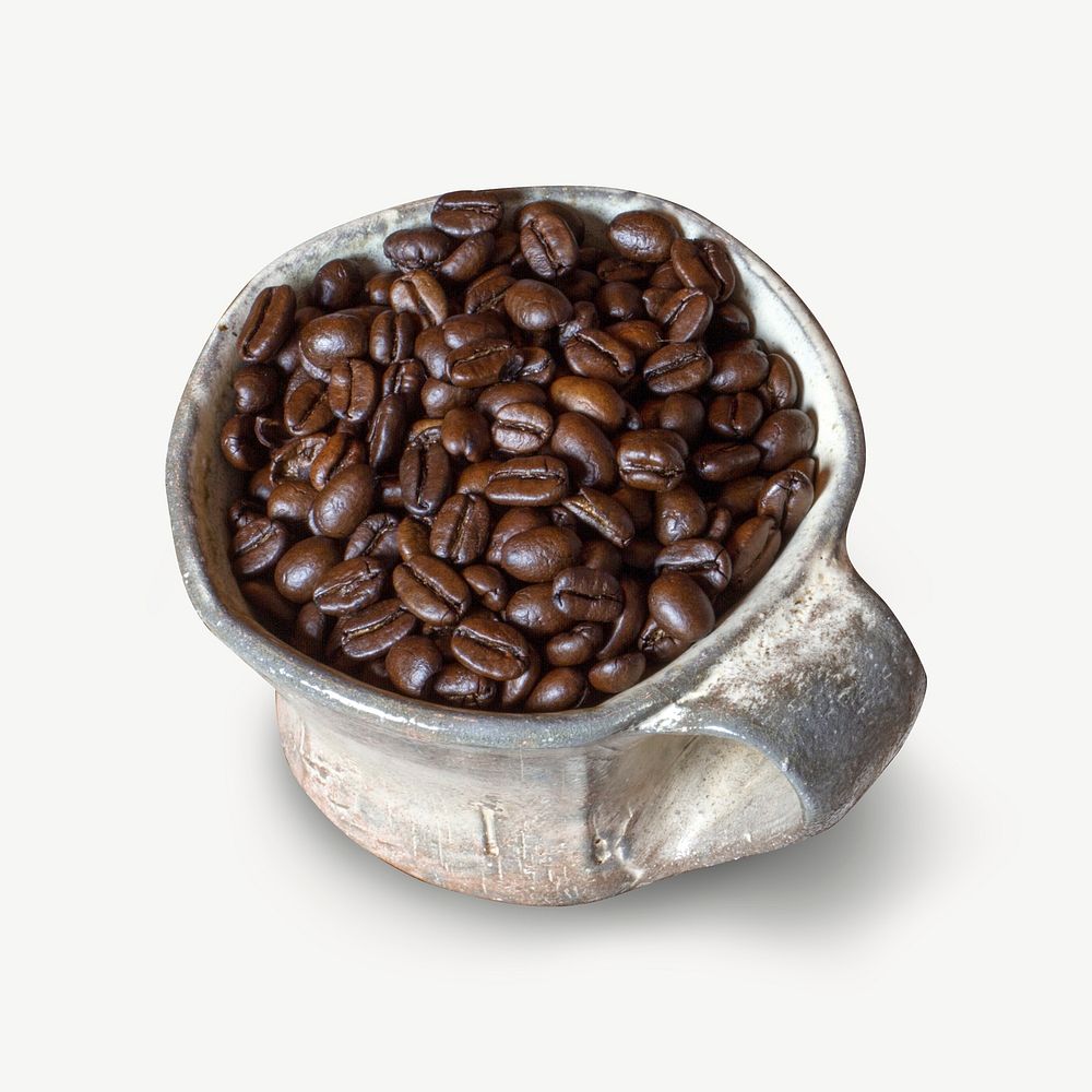 Dark roasted coffee beans psd
