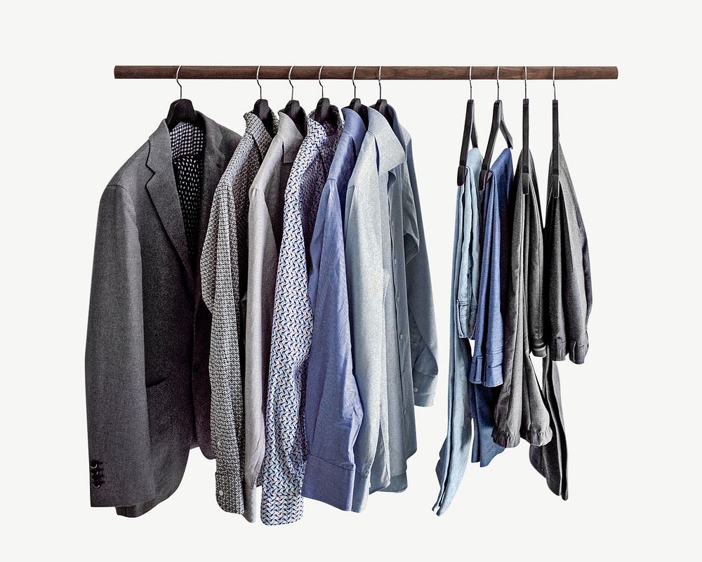 Men's clothes closet isolated object psd