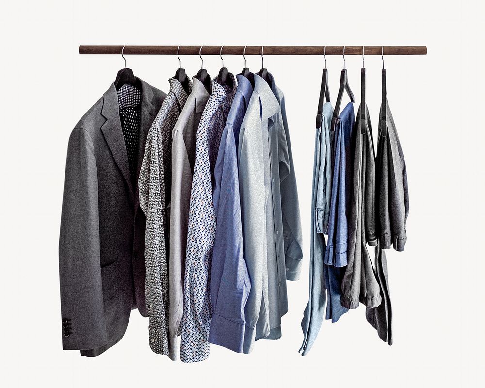 Men's clothes closet, isolated object