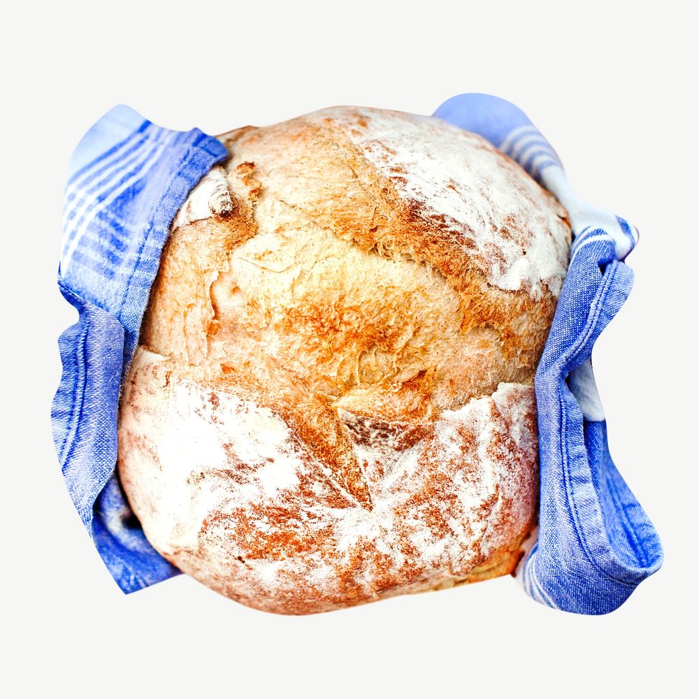 Freshly baked bread loaf graphic psd