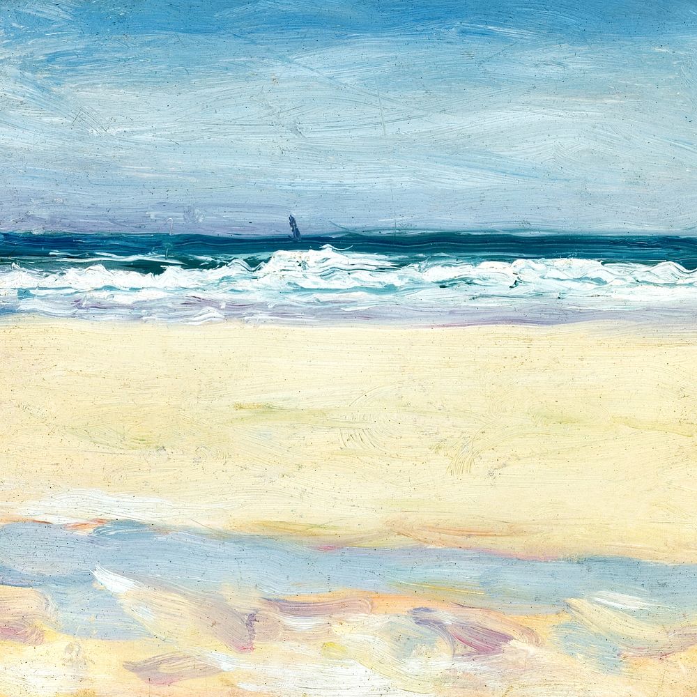 Vintage beach painting  background. Remixed by rawpixel.