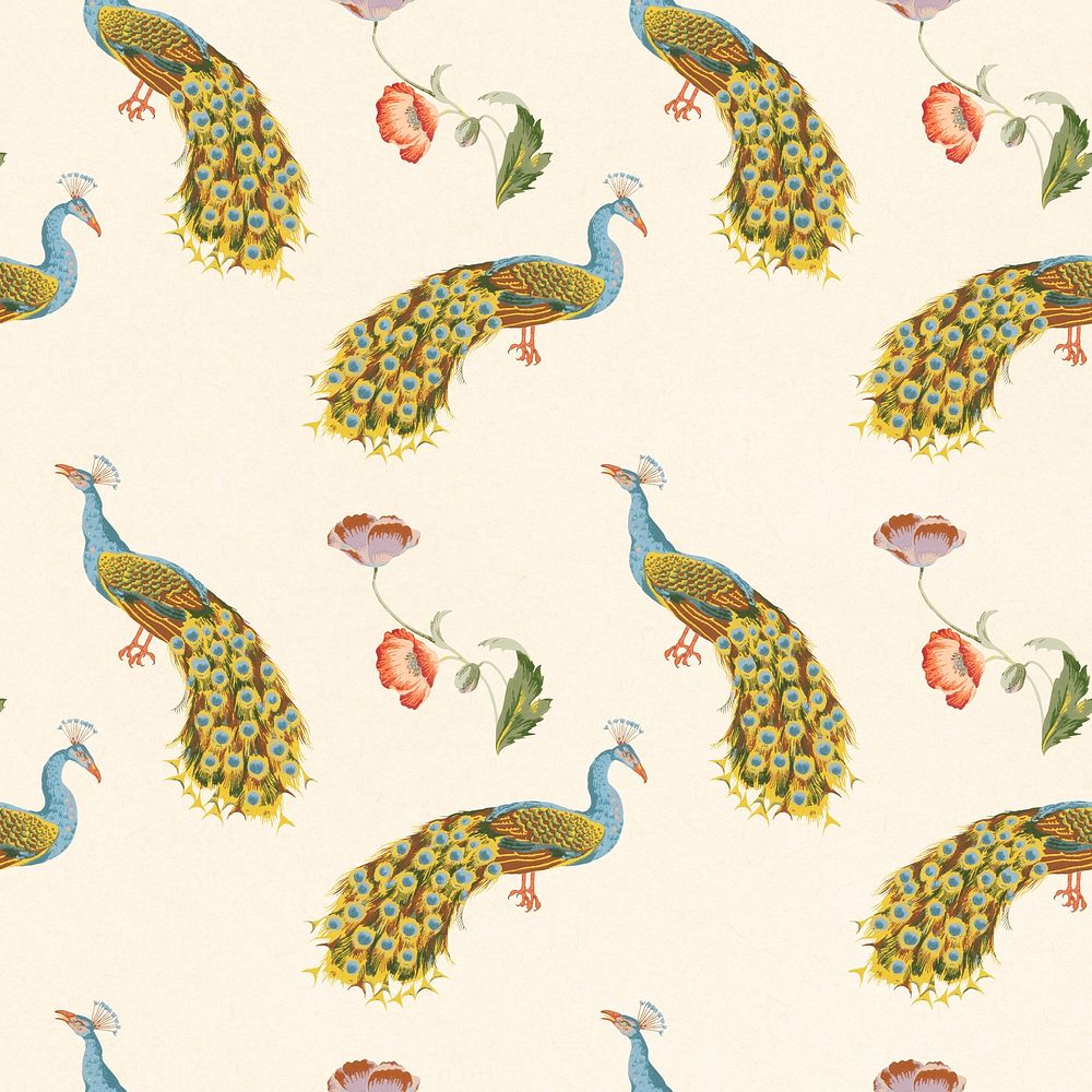 Peacock animal pattern background psd. Remixed by rawpixel.