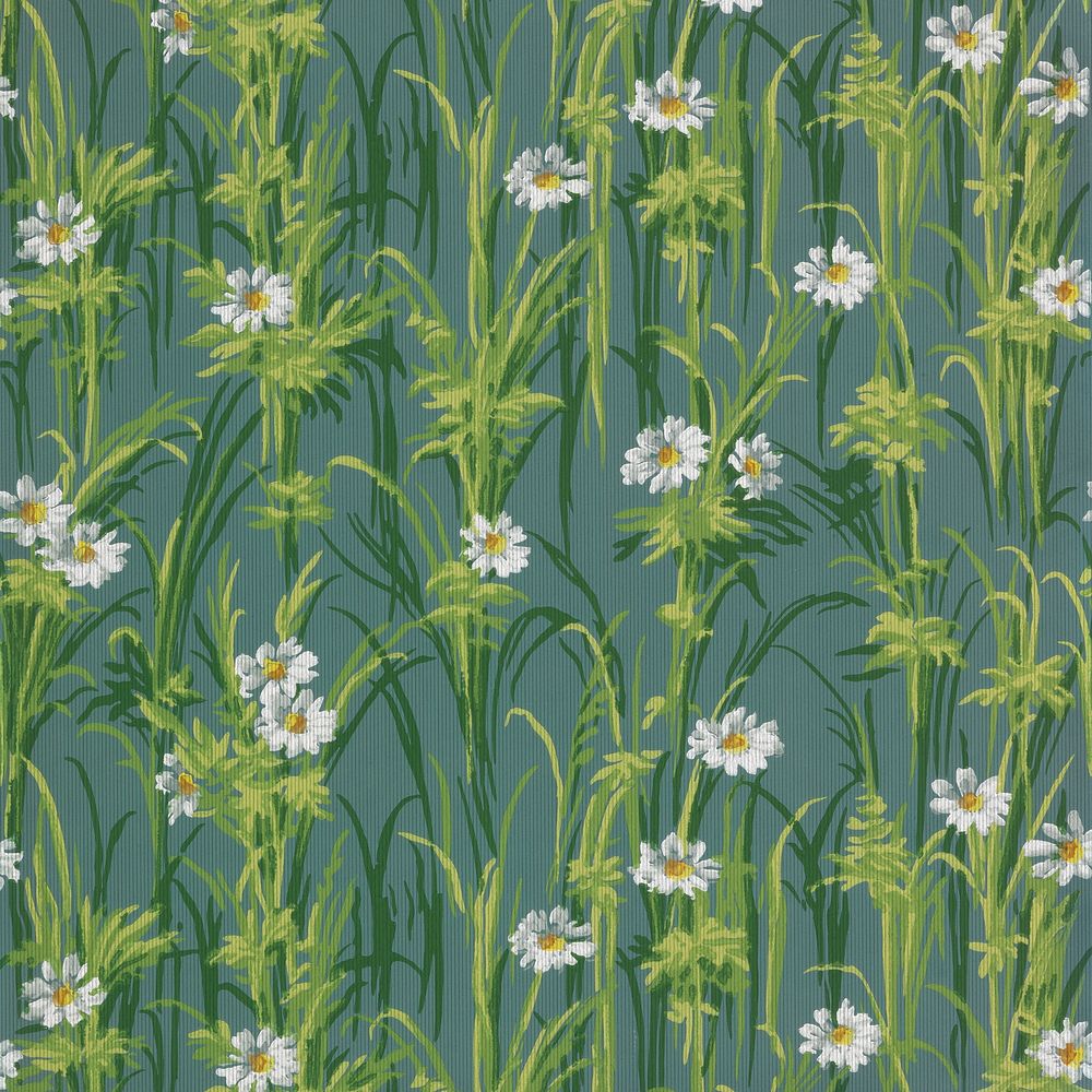 Green floral pattern background. Remixed by rawpixel.