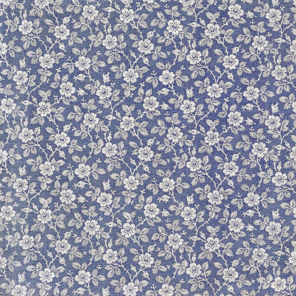 Vintage flower pattern, blue background. Remixed by rawpixel.