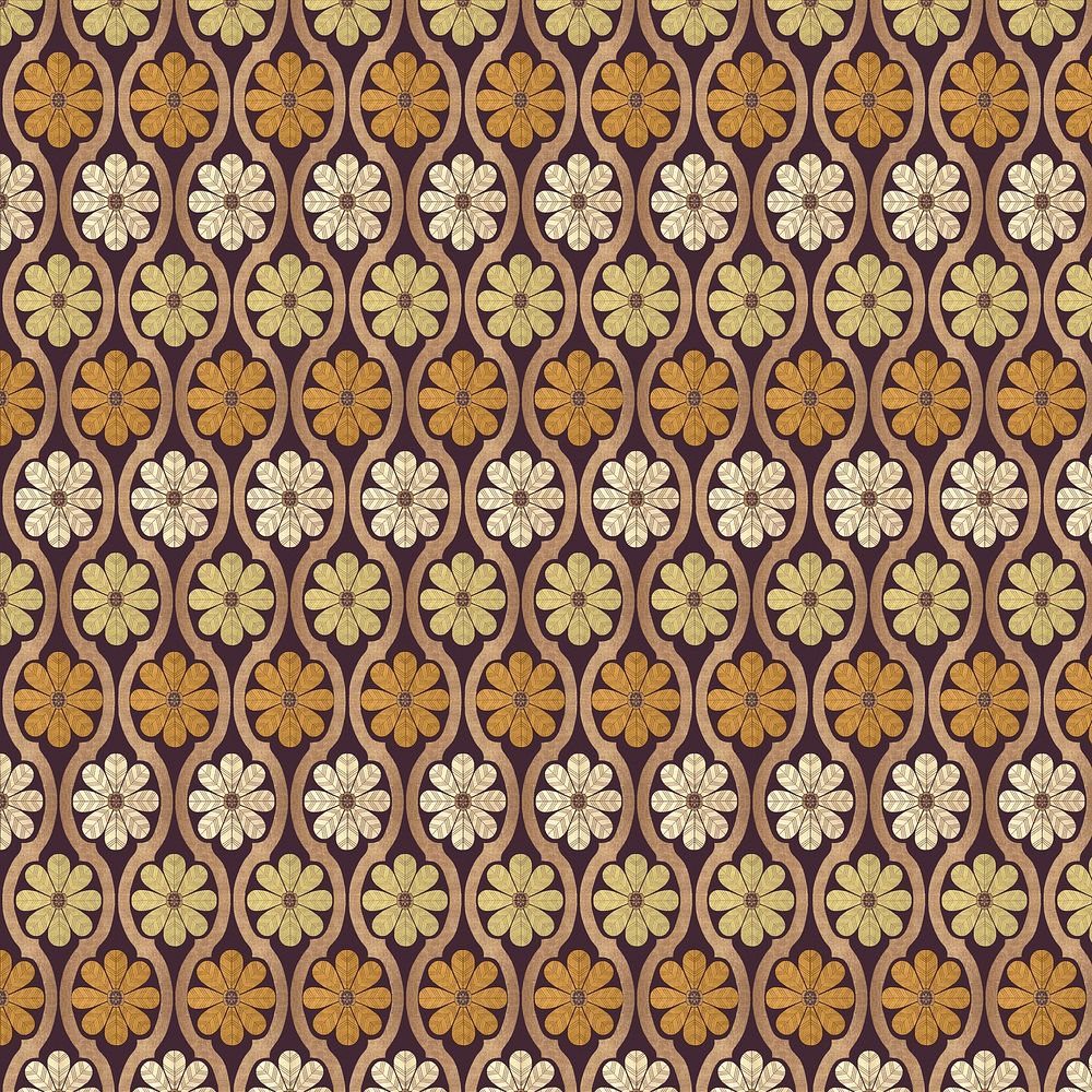 Floral vintage pattern background. Remixed by rawpixel.