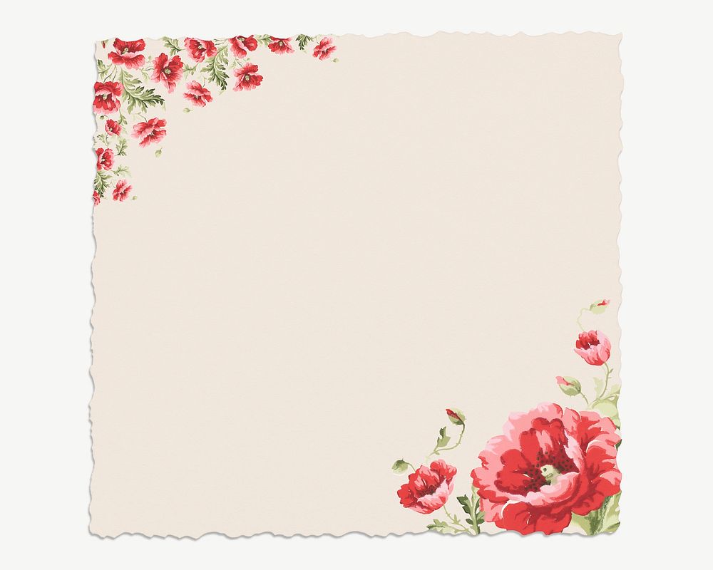 Notepaper editable mockup, flower border psd. Remixed by rawpixel.