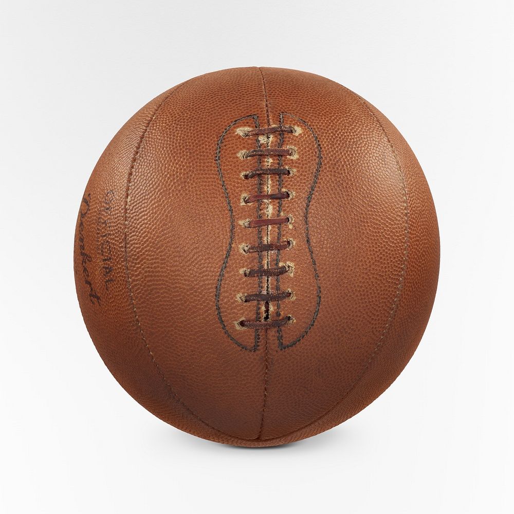 Basketball with laces. Original public domain image from Smithsonian. Digitally enhanced by rawpixel.