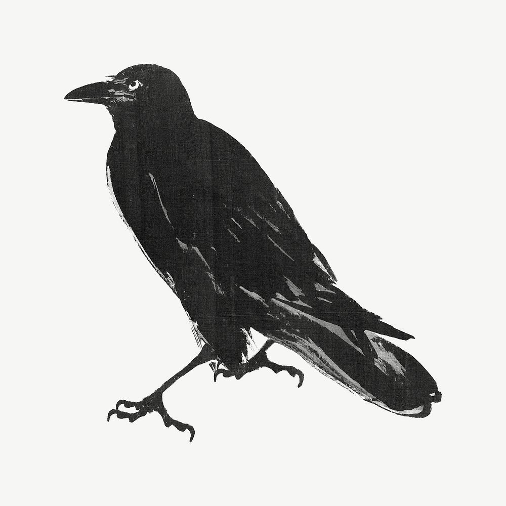 Crow bird, vintage animal illustration by Kawanabe Kyosai psd.  Remixed by rawpixel. 