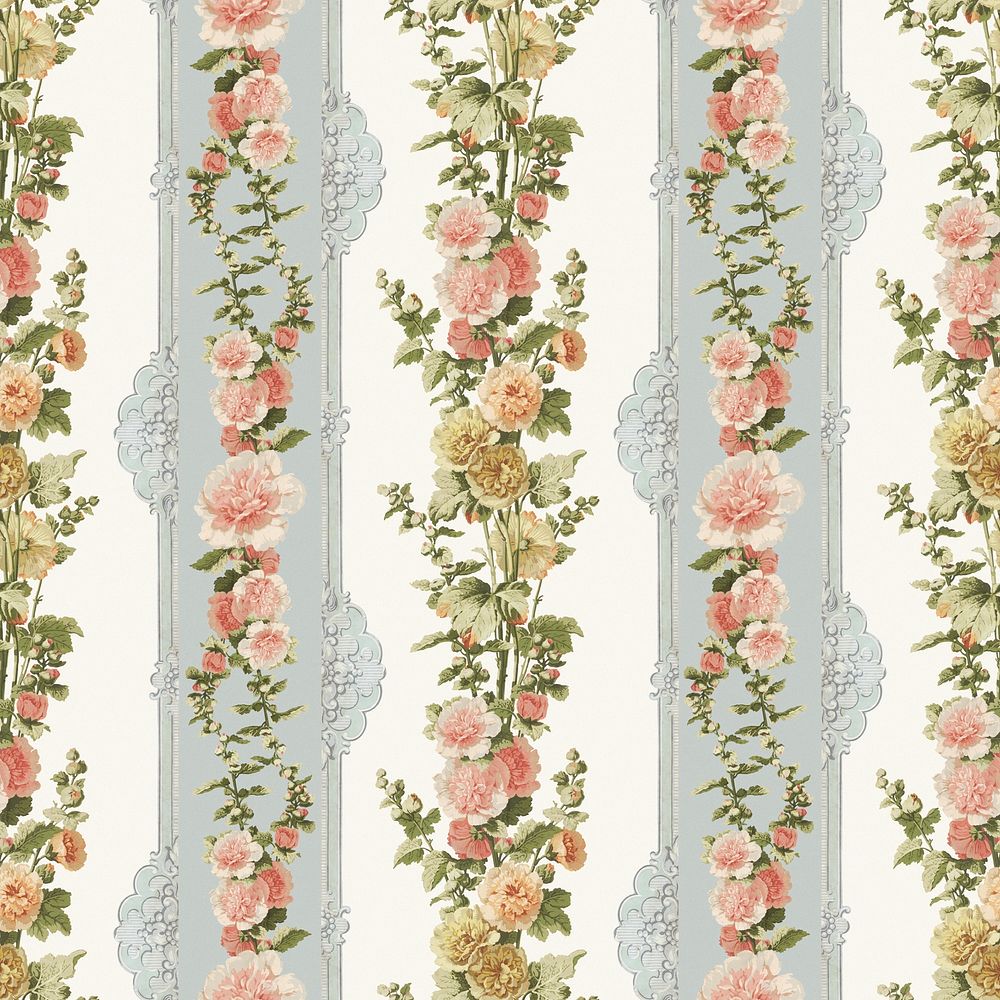 Vintage flower patterned background psd. | Premium PSD - rawpixel