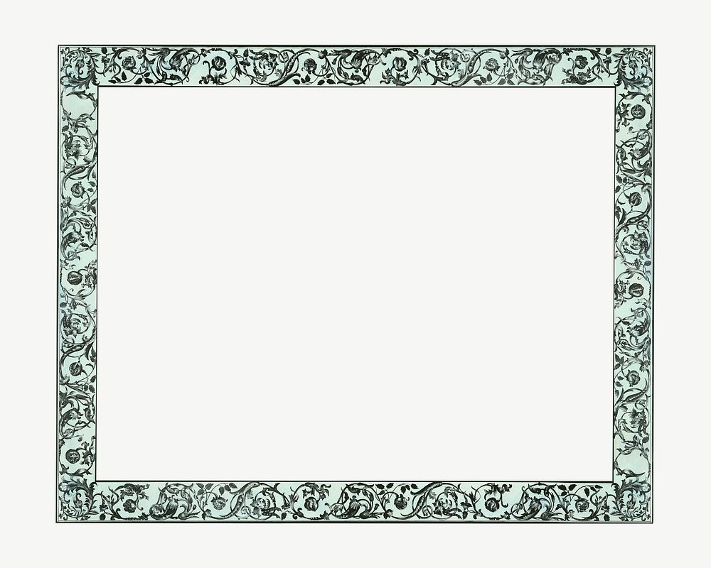 Ornate frame, rectangle shape element psd.  Remixed by rawpixel. 