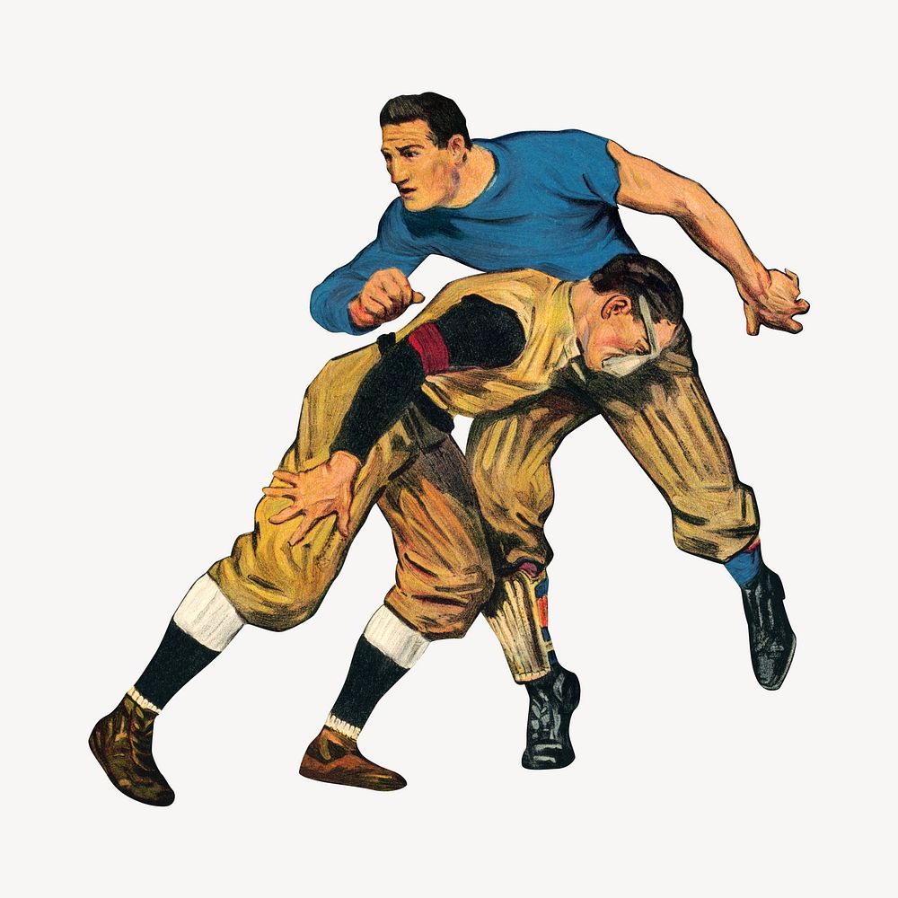 Male athletes, vintage illustration.  Remixed by rawpixel. 