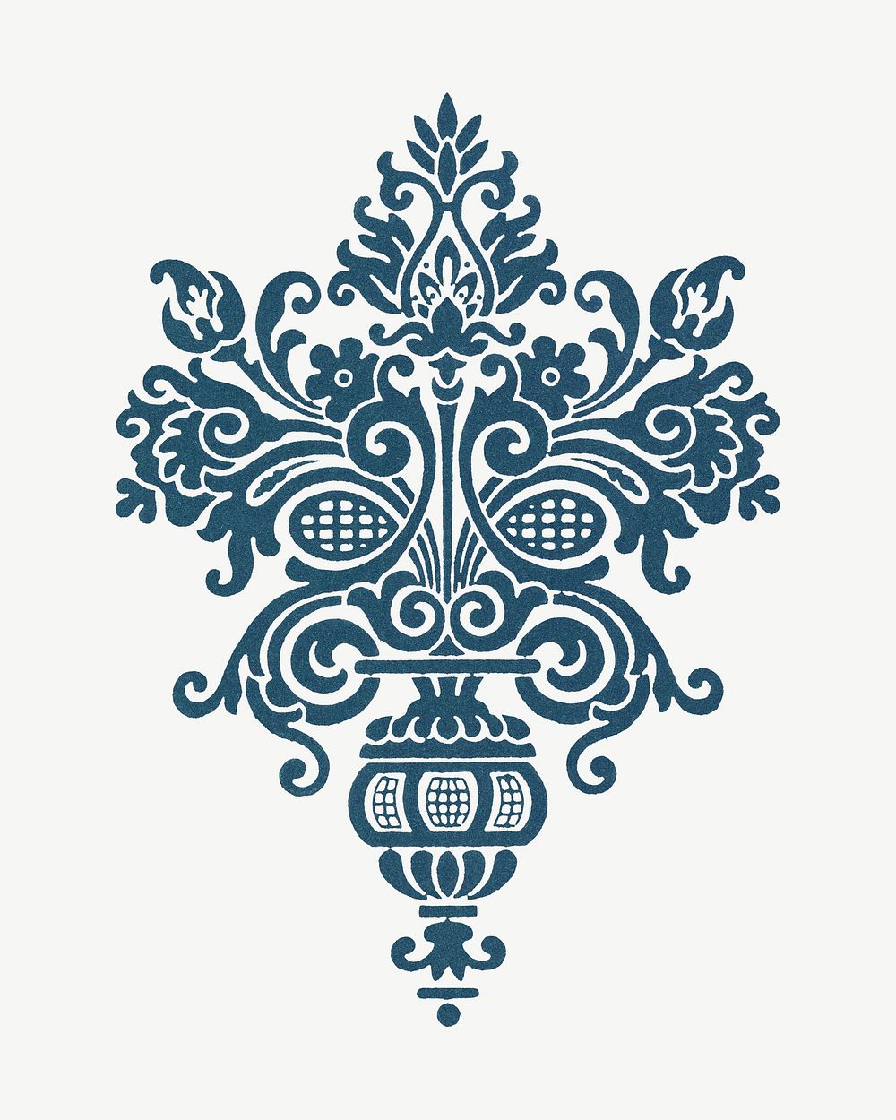 Ornate floral, decorative element illustration psd.  Remixed by rawpixel. 