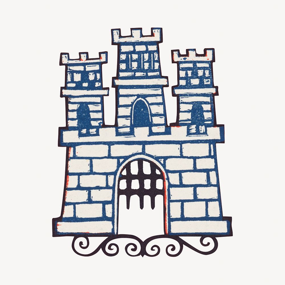 Vintage castle, illustration by Jaroslav Dobrovolsk&yacute;.  Remixed by rawpixel. 
