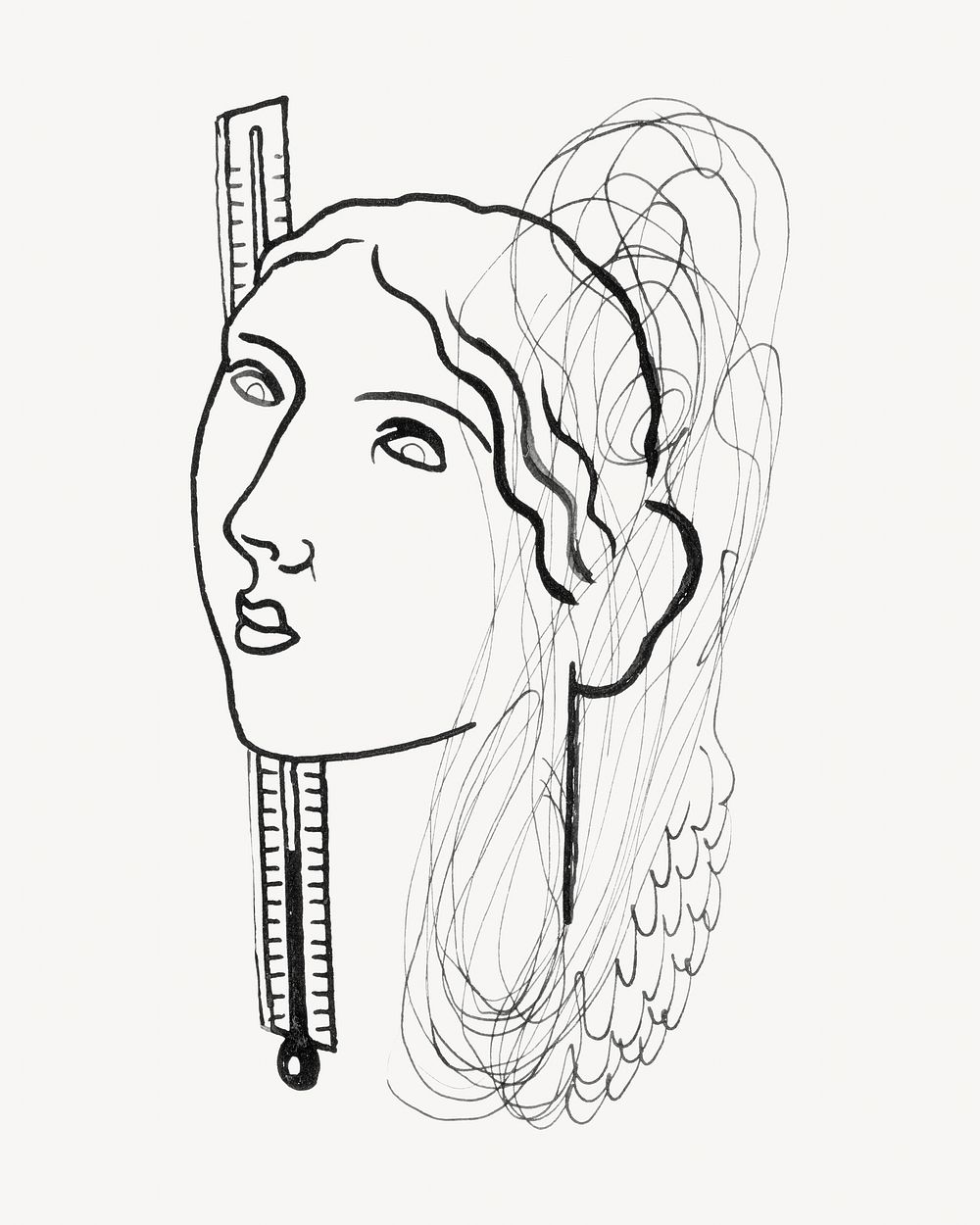Thermometer woman, vintage illustration by Mikulas Galanda.  Remixed by rawpixel. 