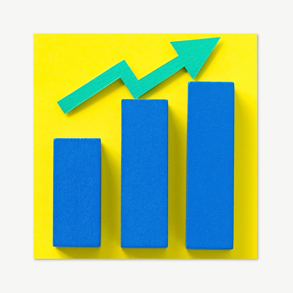 Paper craft business chart isolated object psd