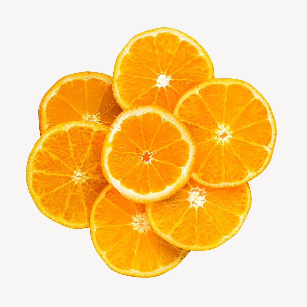 Sliced orange, isolated design