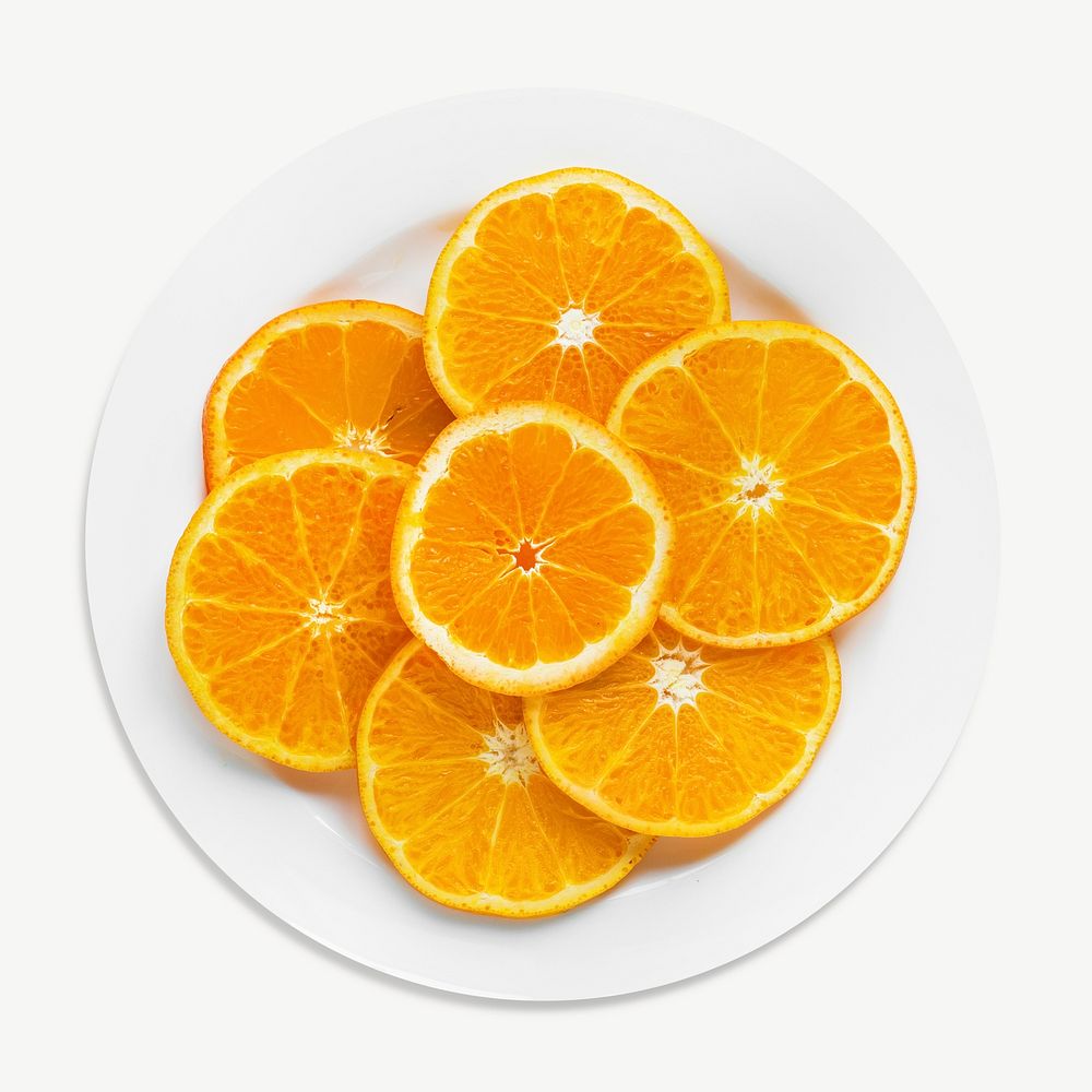 Sliced orange healthy food psd