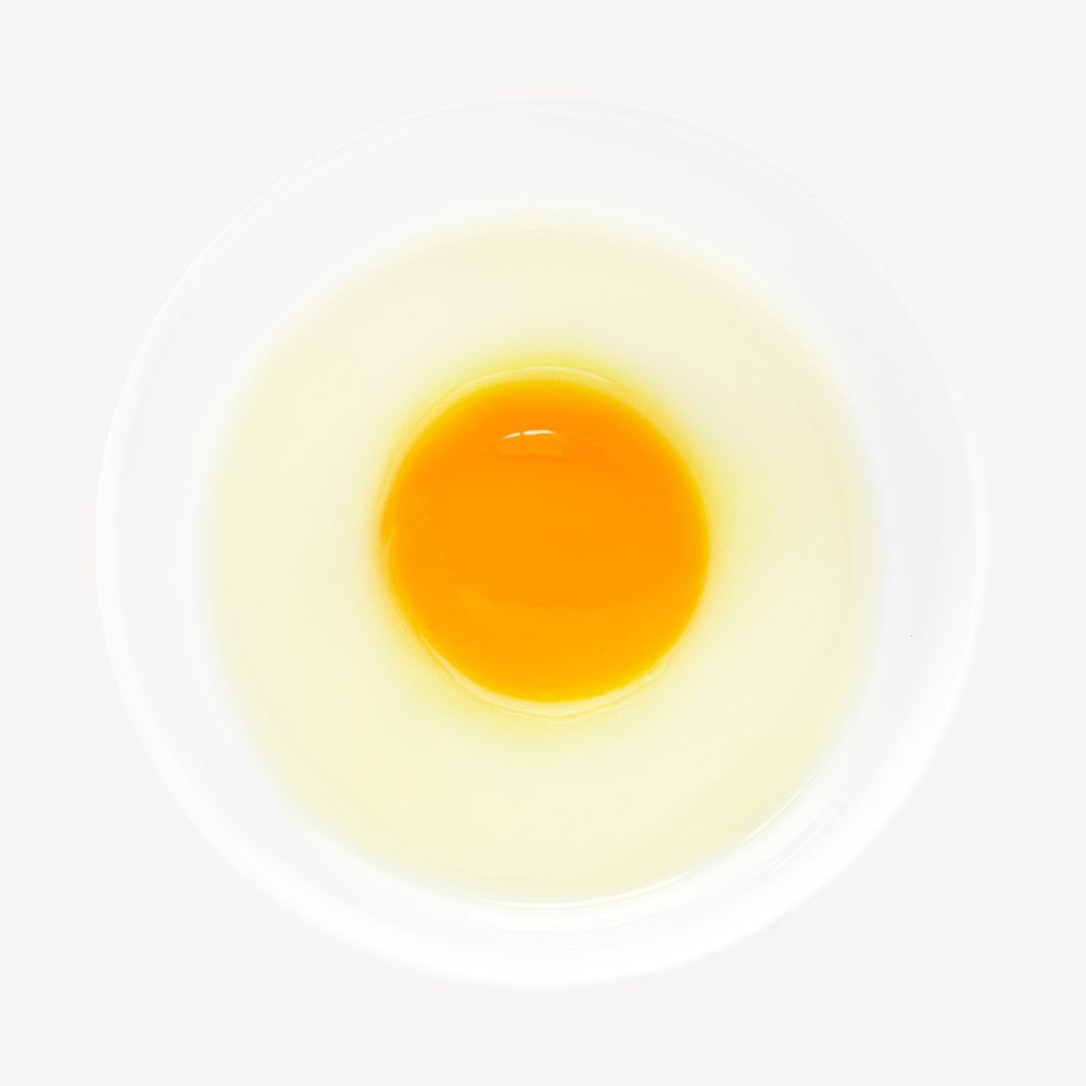 Raw egg bowl Isolated image