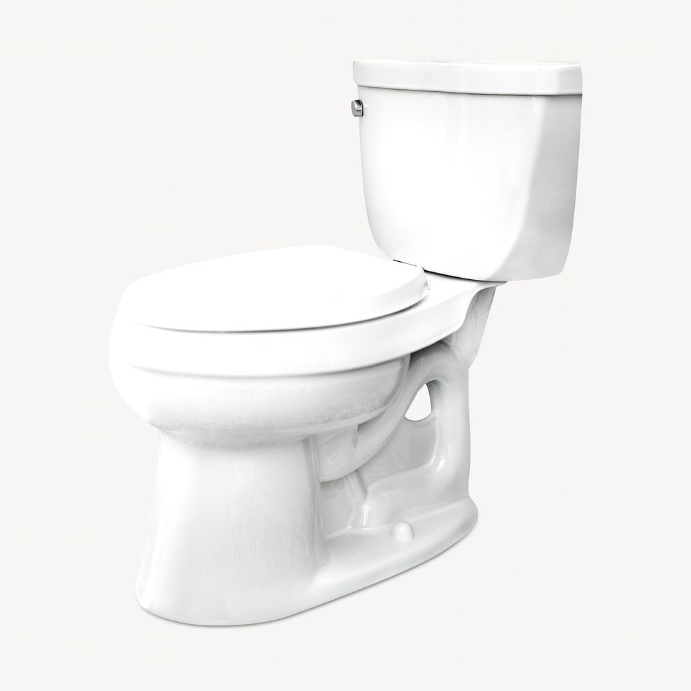 White toilet bowl, isolated image on white