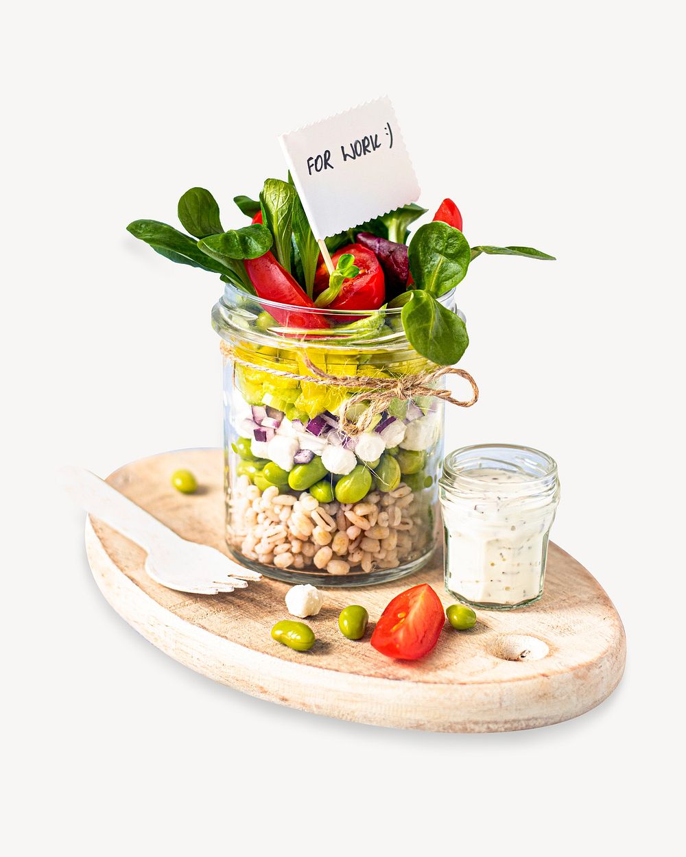 Salad in a jar, isolated design