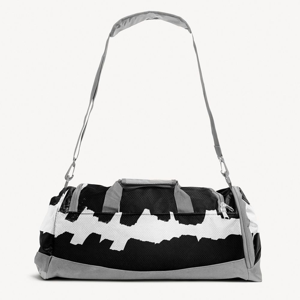 Black & white duffle bag mockup psd