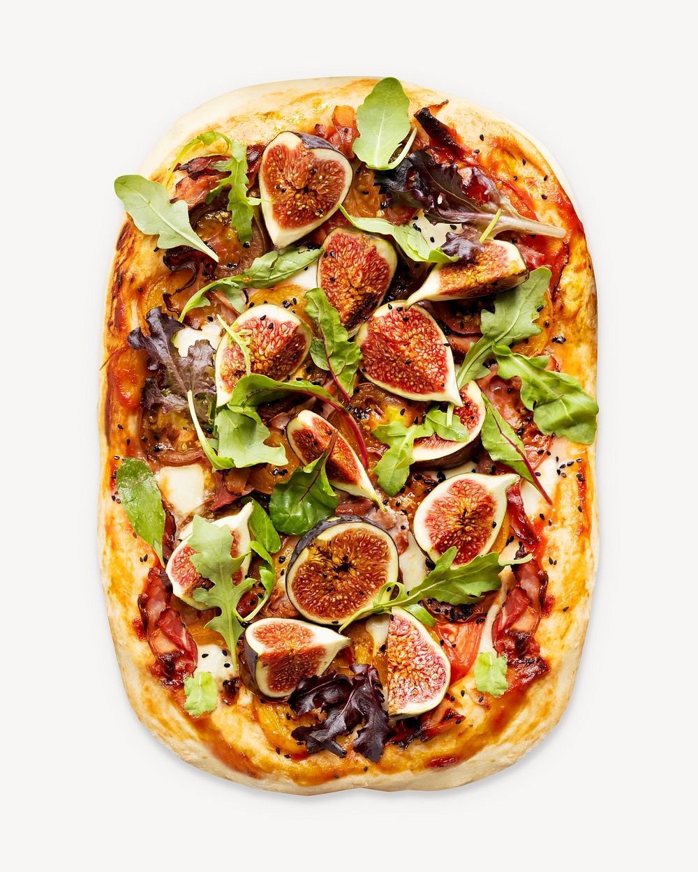 Homemade pizza, food image on white