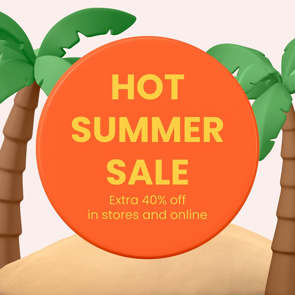 Summer sale Instagram post template, promotion vector