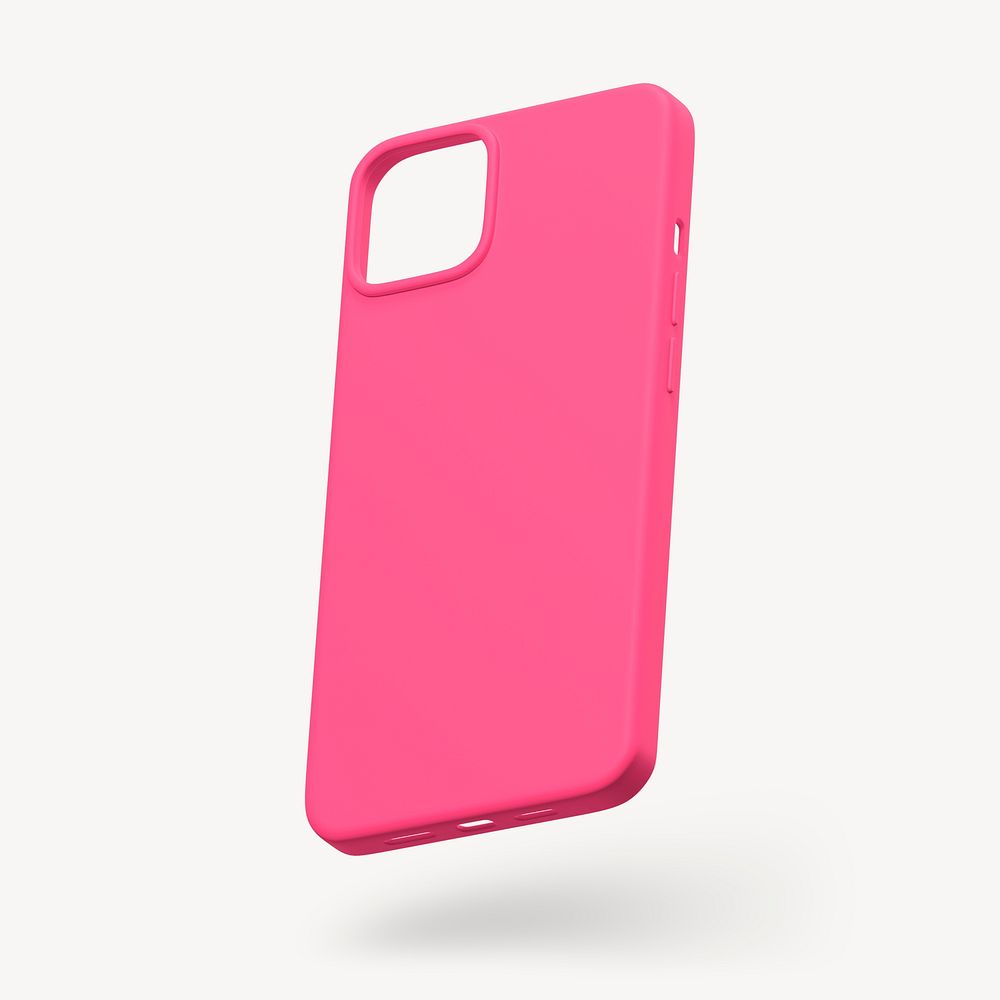 Pink phone case, smartphone accessory design psd