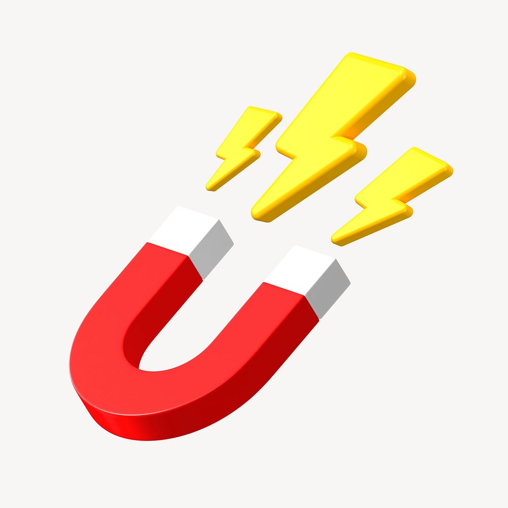 Magnetic attraction 3D icon, business illustration 