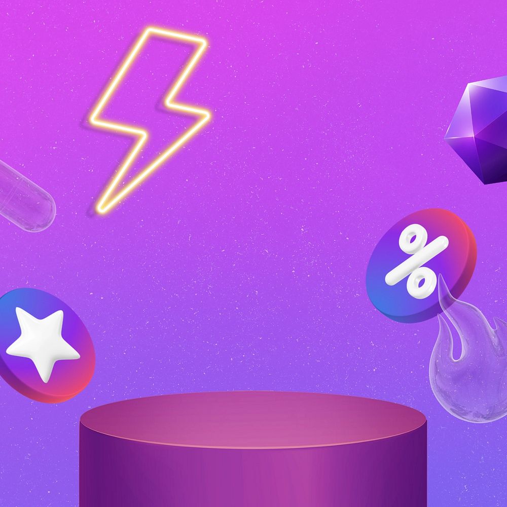 3D purple product backdrop, social media illustration