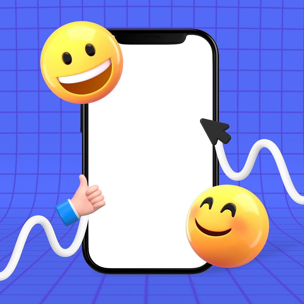 Social media marketing 3D emoji background 