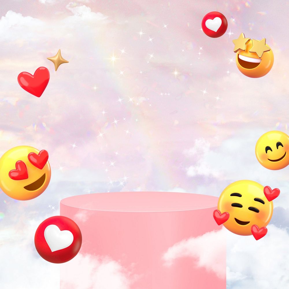 Heaven product background, 3D emoticons graphics