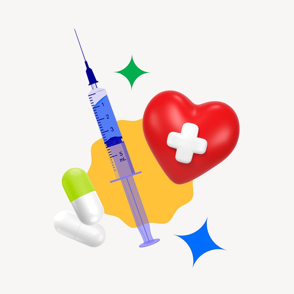 Vaccination, colorful remix clip art
