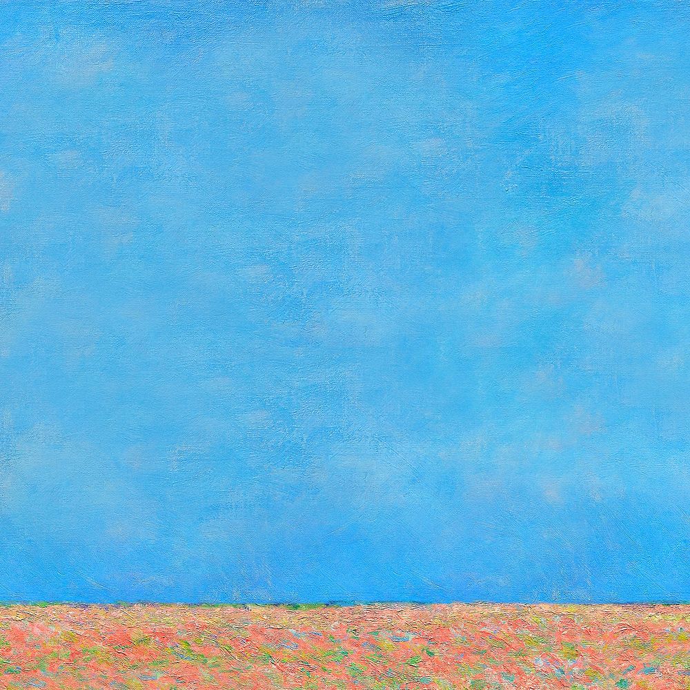 Blue sky background, vintage flower border illustration